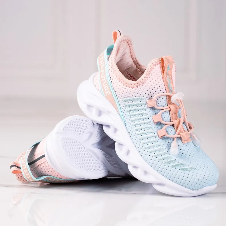Chaussures de sport pour enfants Vico, matière bicolore bleu rose